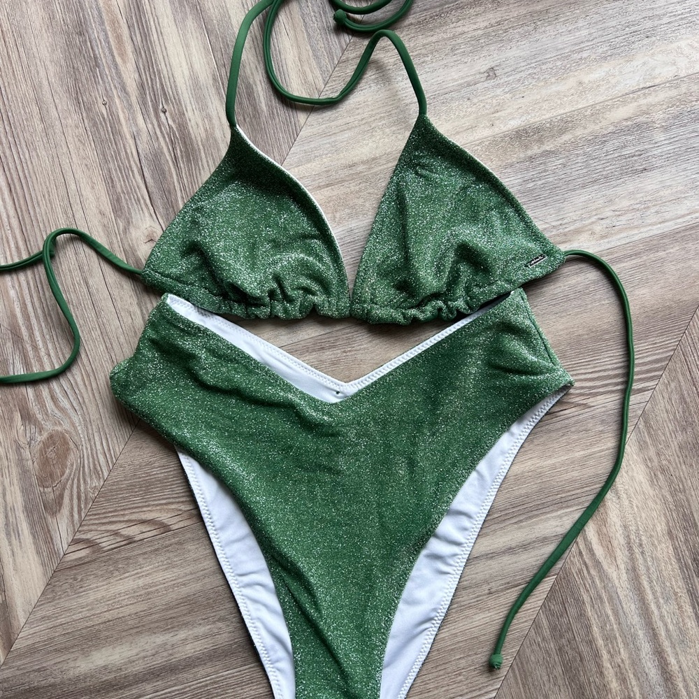 Victoria's Secret Green Sparkle Bikini